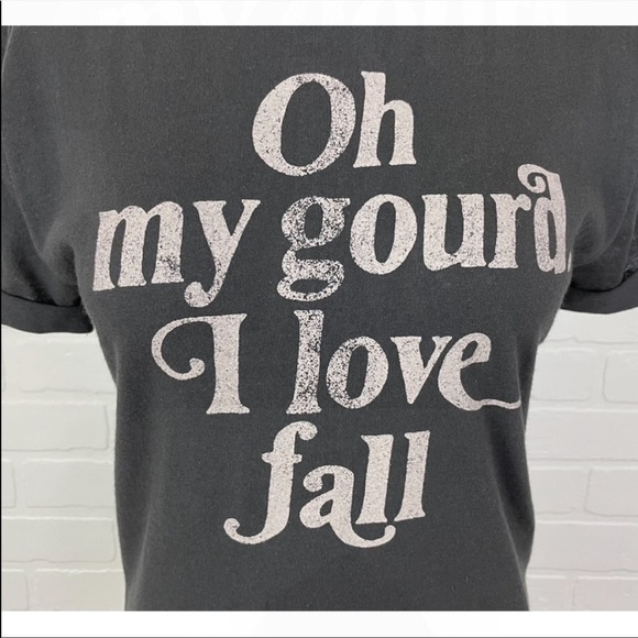 NWT Fifth Sun Fall Inspired Graphic T Shirt Short Sleeve Gray Cotton Size XS - Picture 2 of 7